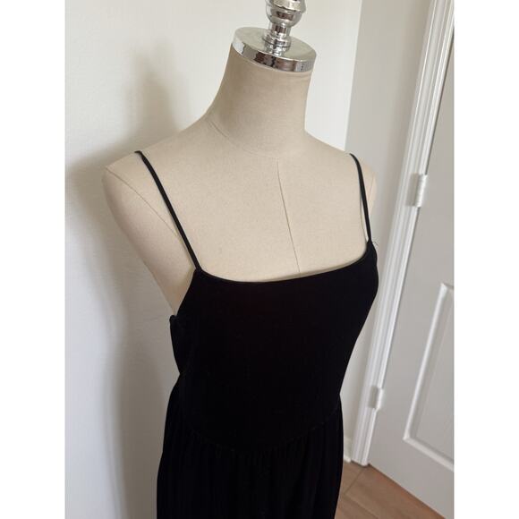Urban Outfitters Emmavella Black Velvet Scoop Back Jumpsuit Wide Leg Med Strappy - Picture 4 of 12